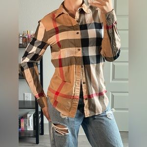 Authentic Burberry Long Sleeve Button Down Top